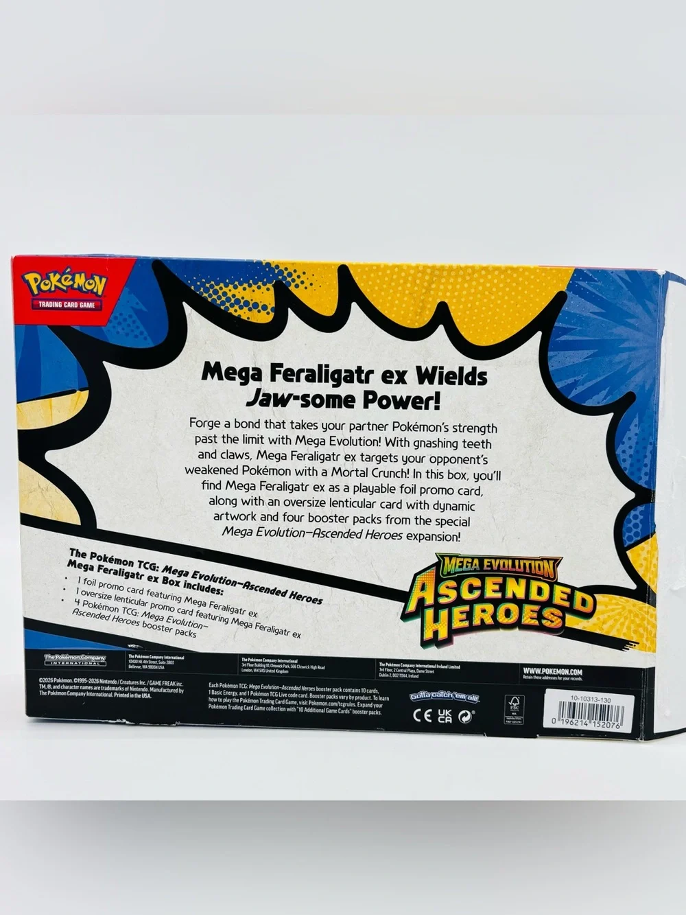 Pokemon TCG Mega Feraligatr ex Box Ascended Heroes Complete Sealed Damaged Box
